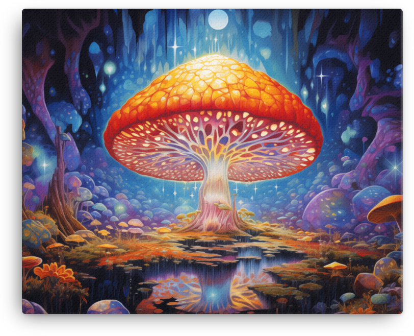 Mystic Mushroom Glow Forest Canvas