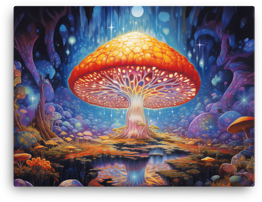 Mystic Mushroom Glow Forest Canvas