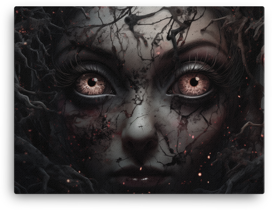 Mystic Woman with Cracked Face Canvas