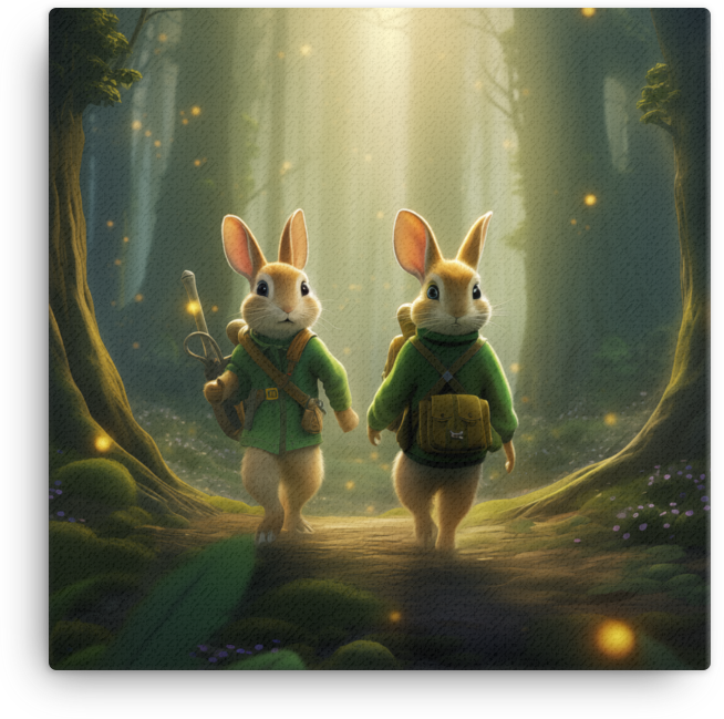 Mystical Journey of the Explorer Rabbits Canvas