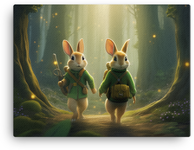 Mystical Journey of the Explorer Rabbits Canvas