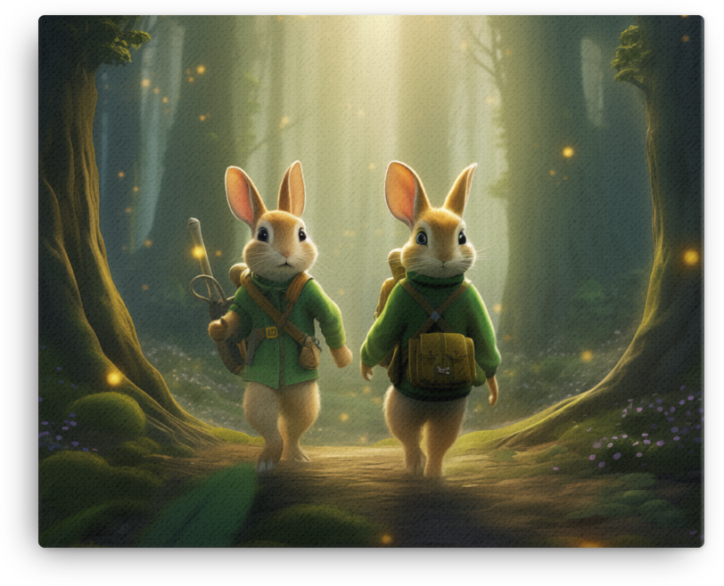 Mystical Journey of the Explorer Rabbits Canvas