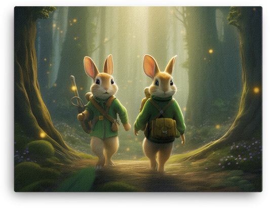 Mystical Journey of the Explorer Rabbits Canvas