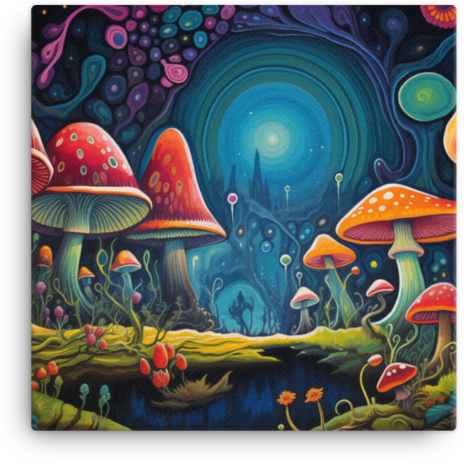 Mystical Mushroom Nightlight Canvas