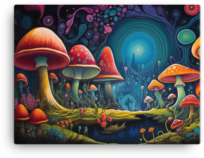 Mystical Mushroom Nightlight Canvas