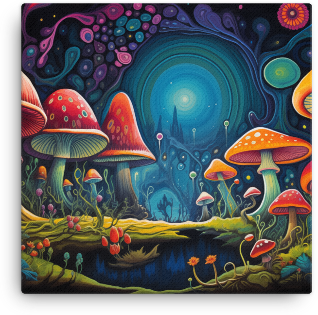 Mystical Mushroom Nightlight Canvas