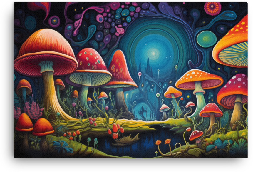 Mystical Mushroom Nightlight Canvas