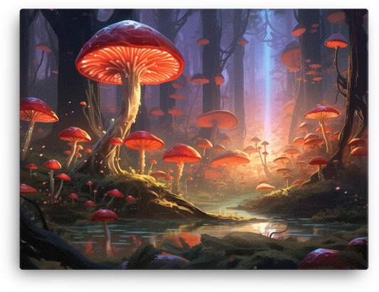 Mystical Mushrooms at Dusk Canvas