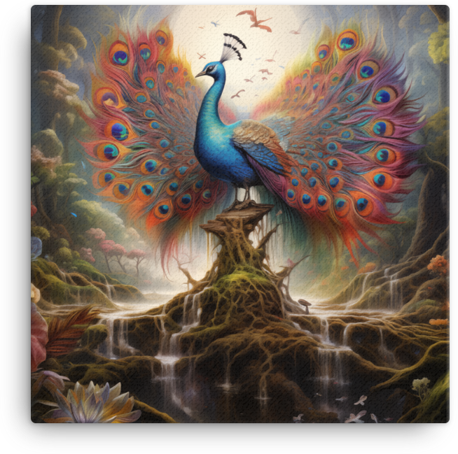 Mystical Peacock Canvas Wall Art