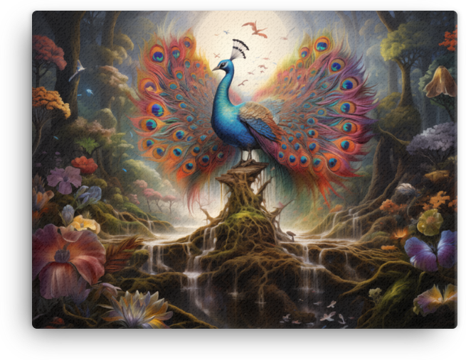 Mystical Peacock Canvas Wall Art