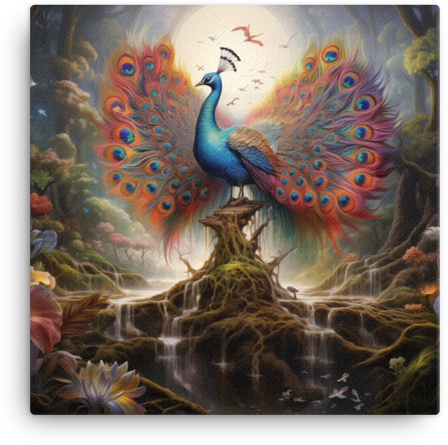 Mystical Peacock Canvas Wall Art