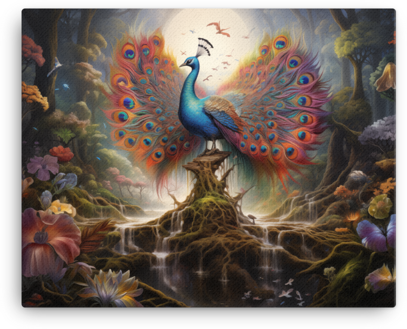 Mystical Peacock Canvas Wall Art
