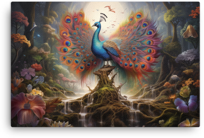 Mystical Peacock Canvas Wall Art