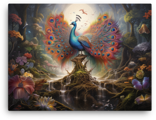 Mystical Peacock Canvas Wall Art