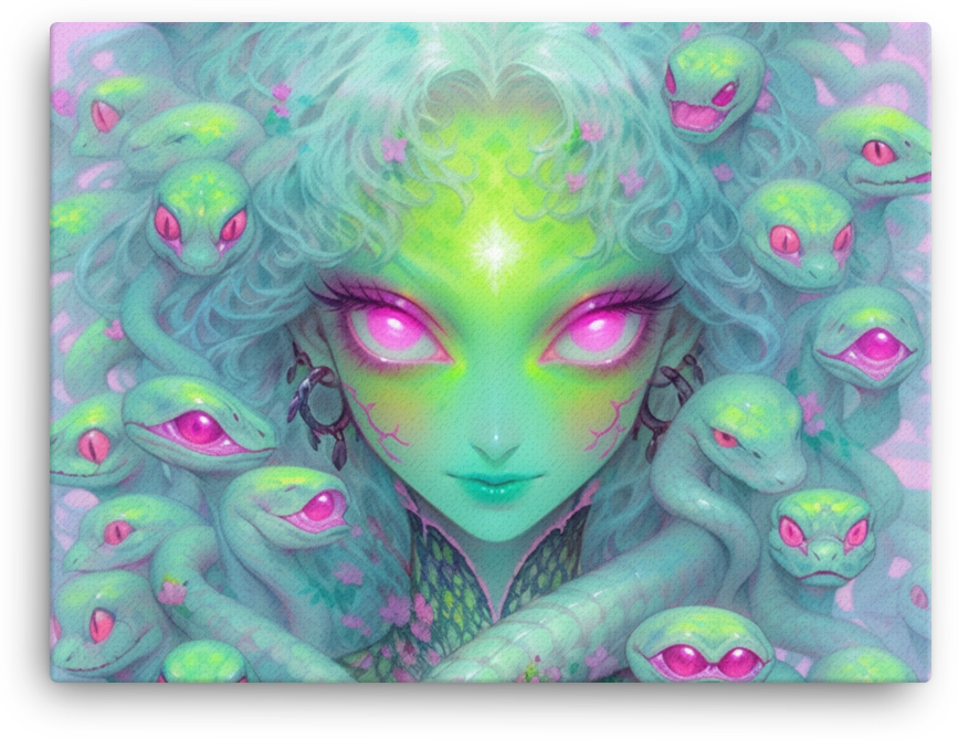 Mystical Serpent Enchantress Canvas