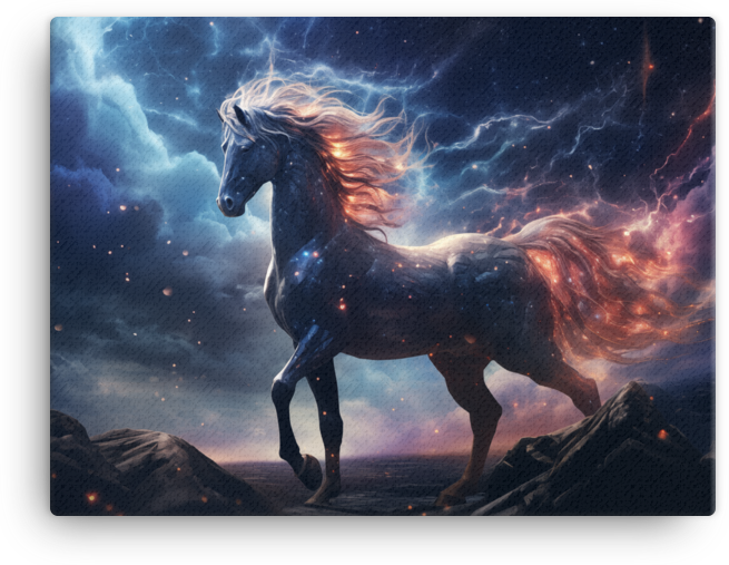 Nebula Mane Horse Canvas Wall Art