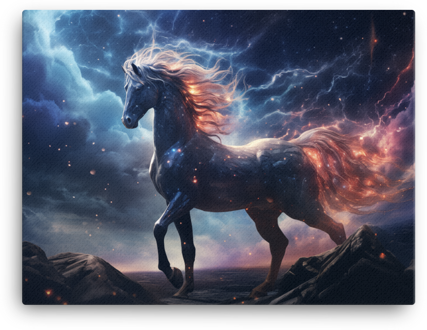 Nebula Mane Horse Canvas Wall Art