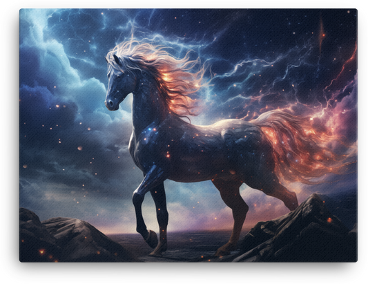 Nebula Mane Horse Canvas Wall Art