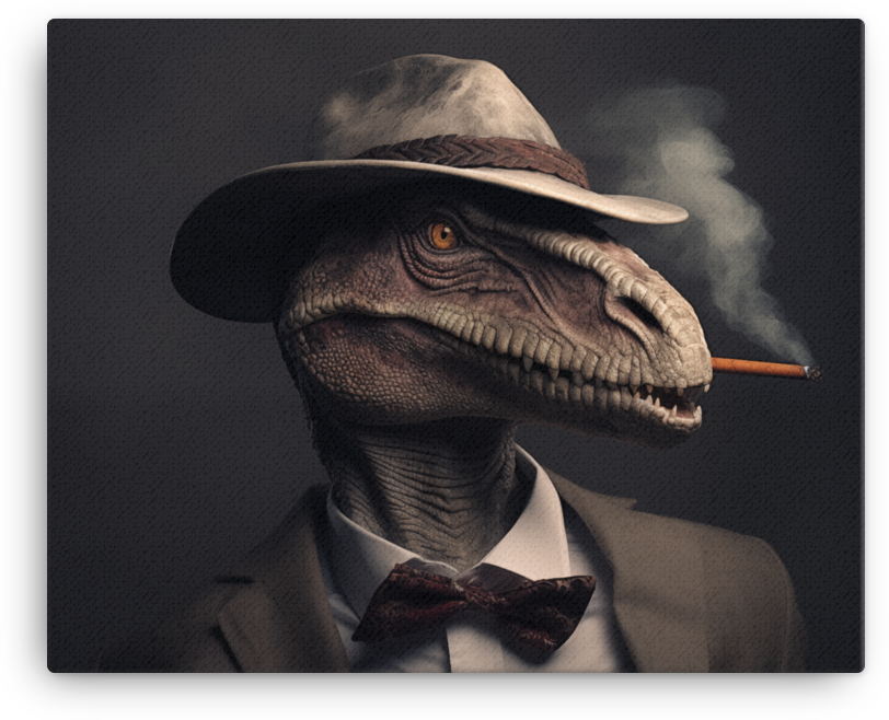 Noir Dinosaur Detective Canvas