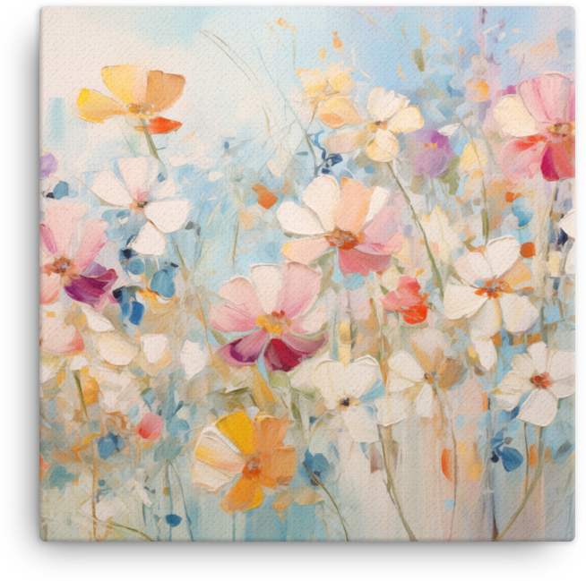 Pastel Wildflowers Breeze Canvas Wall Art wall art