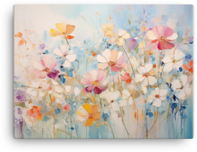 Pastel Wildflowers Breeze Canvas Wall Art wall art