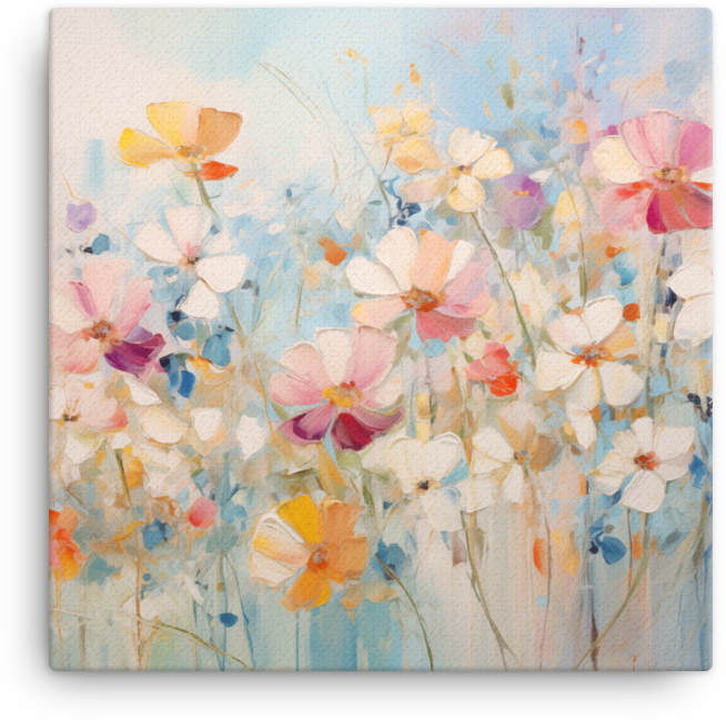 Pastel Wildflowers Breeze Canvas Wall Art wall art