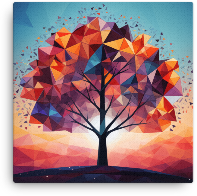 Polygraphic Sunset Tree Canvas wall art