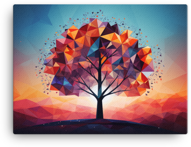 Polygraphic Sunset Tree Canvas wall art