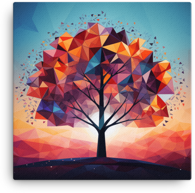 Polygraphic Sunset Tree Canvas wall art