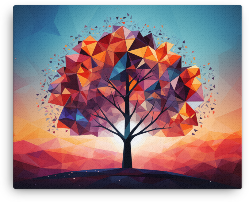 Polygraphic Sunset Tree Canvas wall art