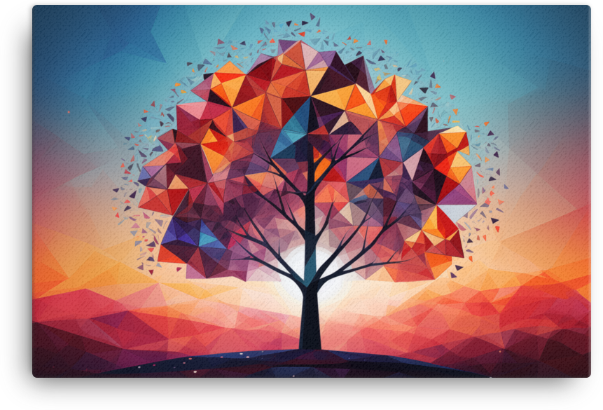 Polygraphic Sunset Tree Canvas wall art