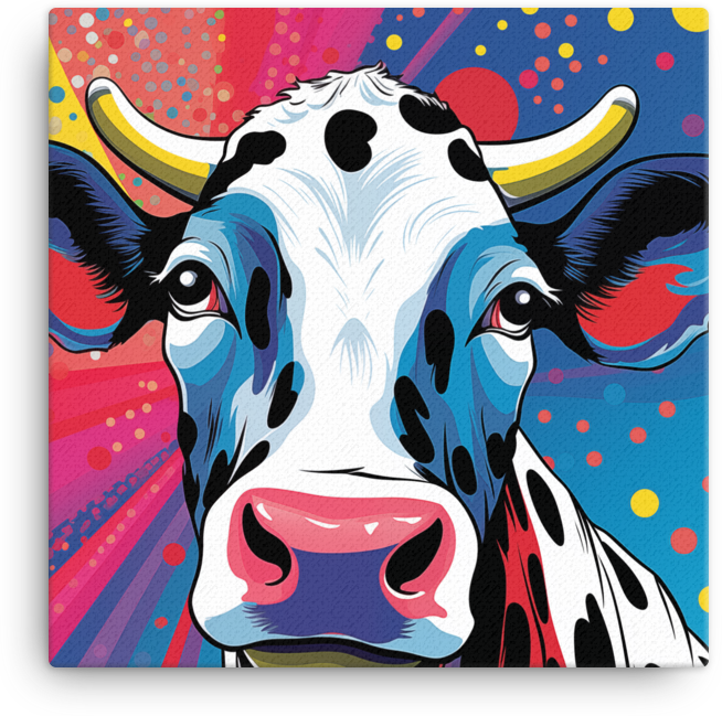 Pop Art Moo Canvas Wall Art