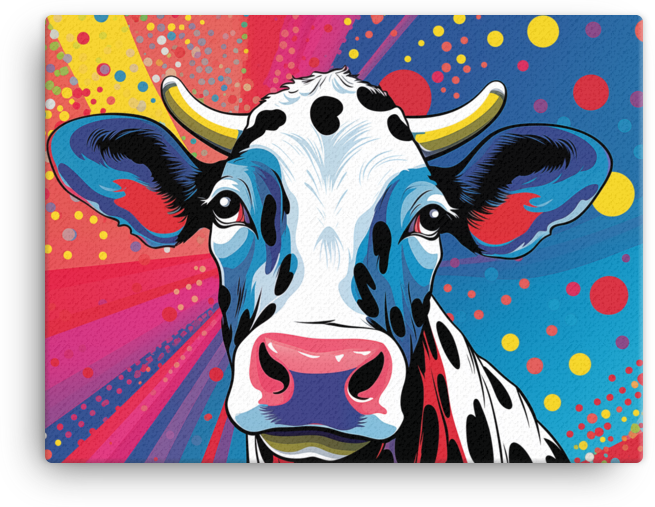 Pop Art Moo Canvas Wall Art