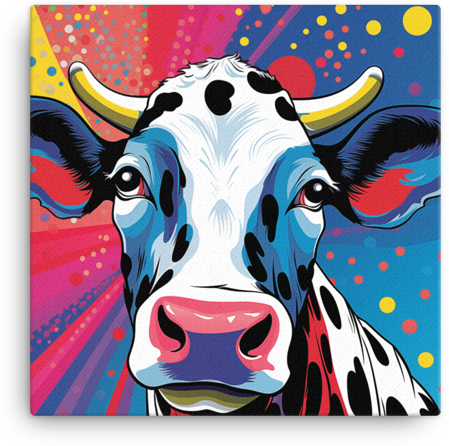 Pop Art Moo Canvas Wall Art
