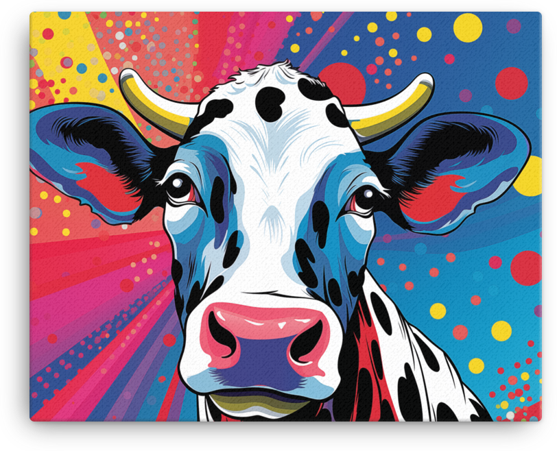 Pop Art Moo Canvas Wall Art