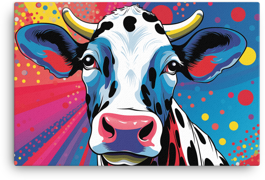 Pop Art Moo Canvas Wall Art