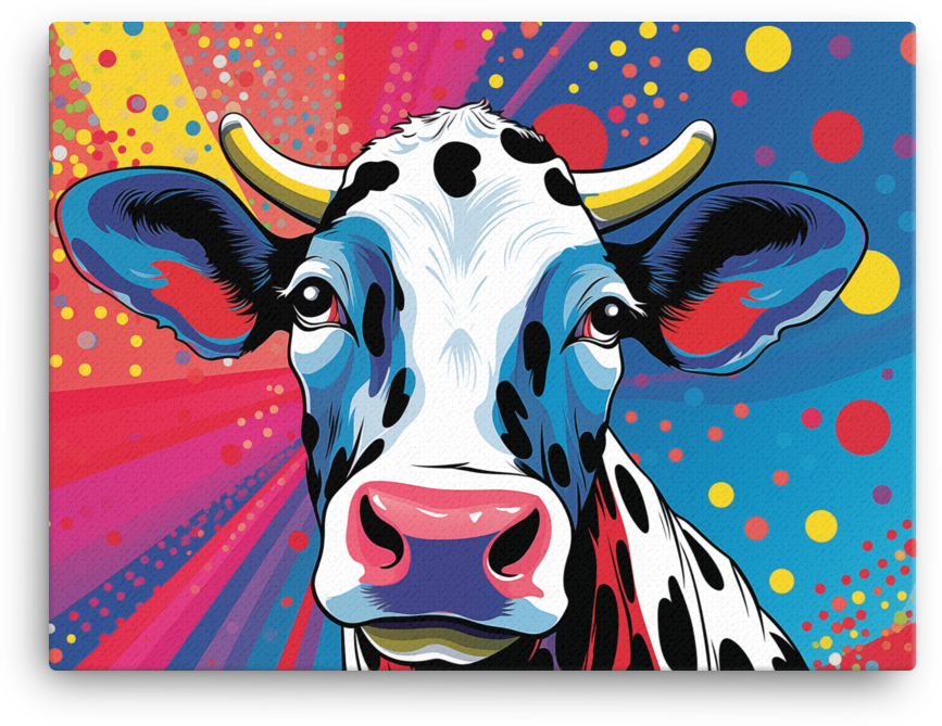 Pop Art Moo Canvas Wall Art