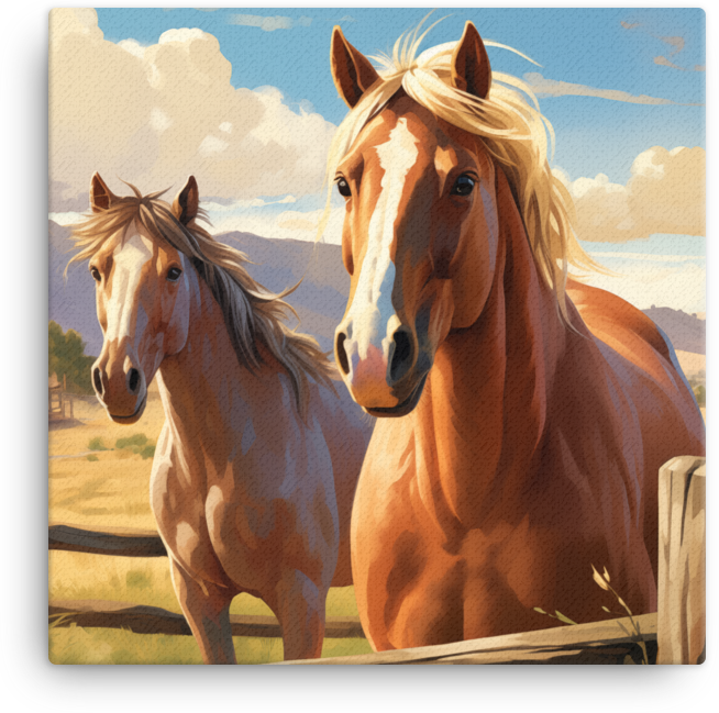 Prairie Companions Horse Canvas Wall Art
