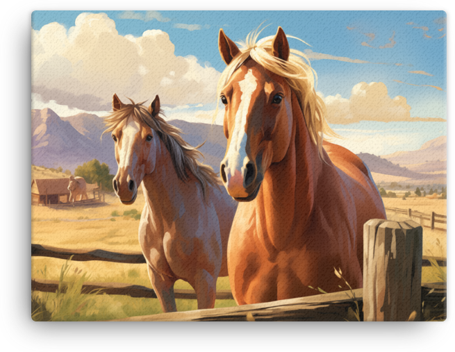 Prairie Companions Horse Canvas Wall Art