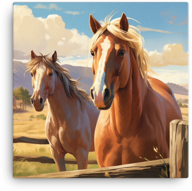 Prairie Companions Horse Canvas Wall Art