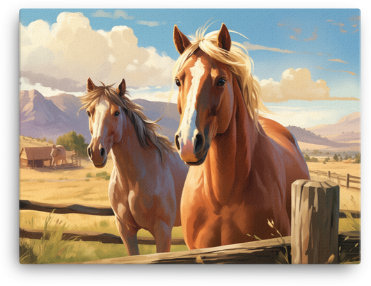 Prairie Companions Horse Canvas Wall Art