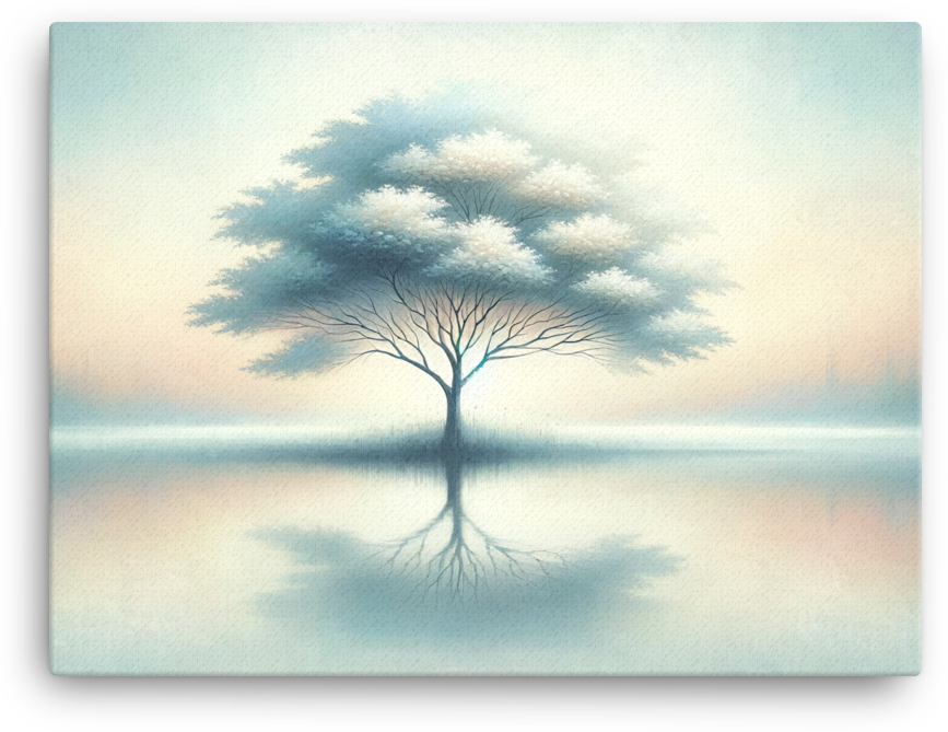 Reflective Serenity Tree Canvas wall art