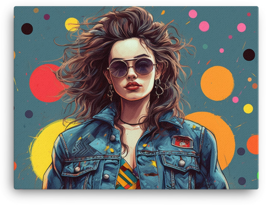 Retro Woman in Sunglasses Canvas
