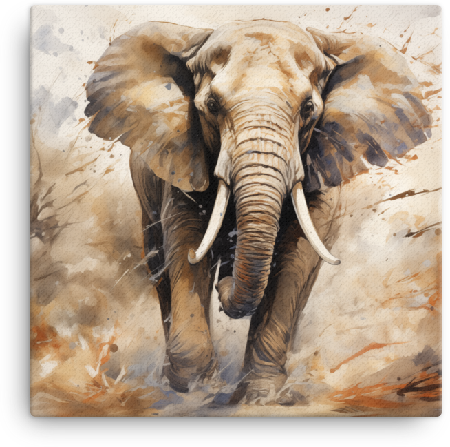 Sahara Dust Elephant March Canvas Wall Art