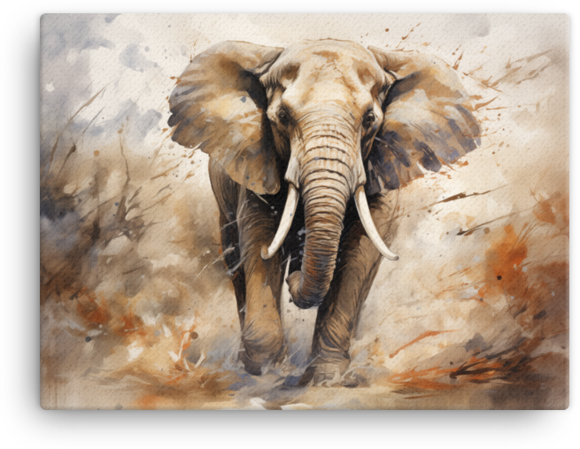Sahara Dust Elephant March Canvas Wall Art
