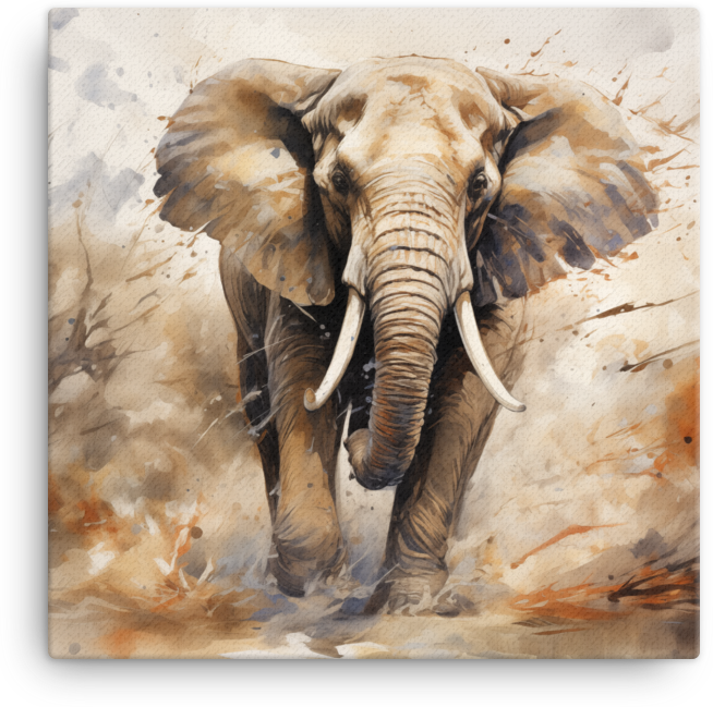 Sahara Dust Elephant March Canvas Wall Art