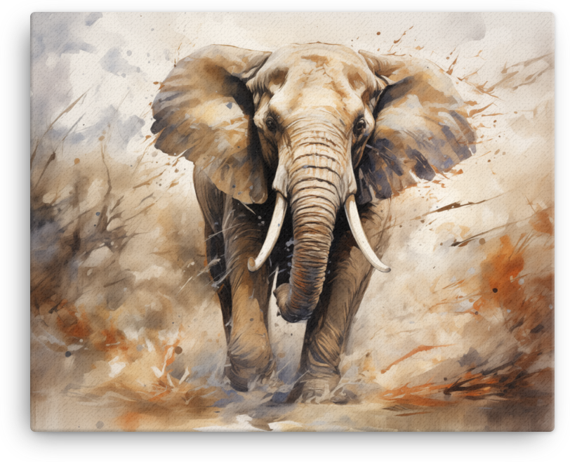 Sahara Dust Elephant March Canvas Wall Art