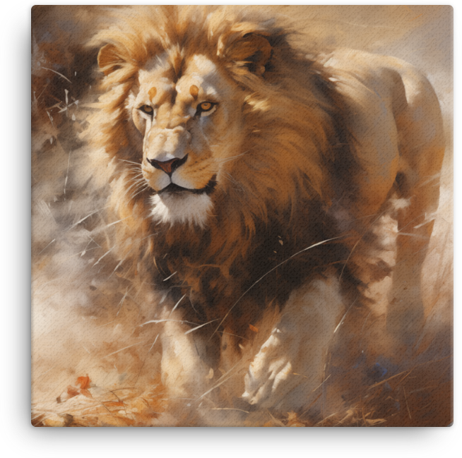 Saharan Dust Lion Canvas Wall Art