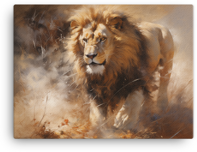 Saharan Dust Lion Canvas Wall Art