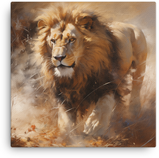 Saharan Dust Lion Canvas Wall Art